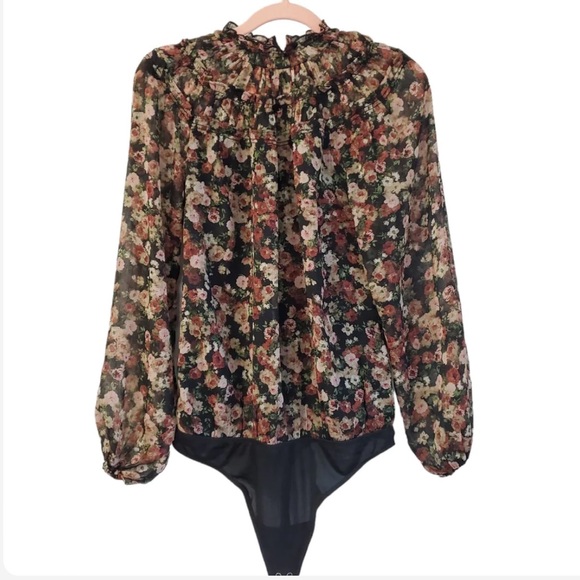 Abercrombie Women’s High Neck Floral Chiffon Bodysuit - Picture 1 of 1